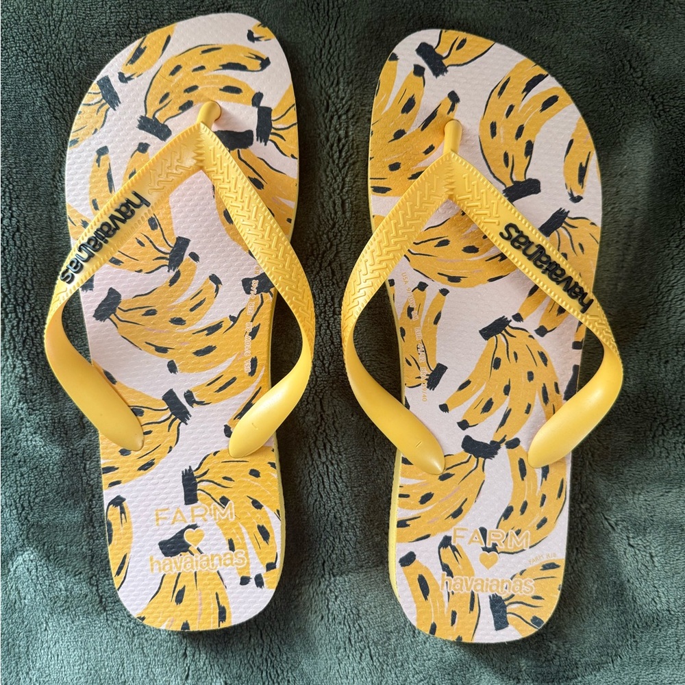 Havaianas X Farm Rio Yellow Banana Flip Flops